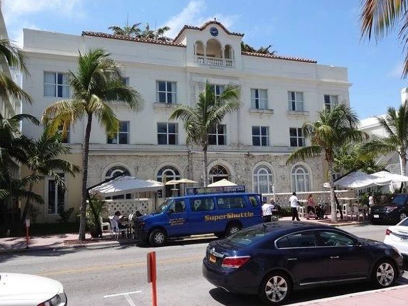Historic Art Deco hotel with clock tower on Ocean Drive