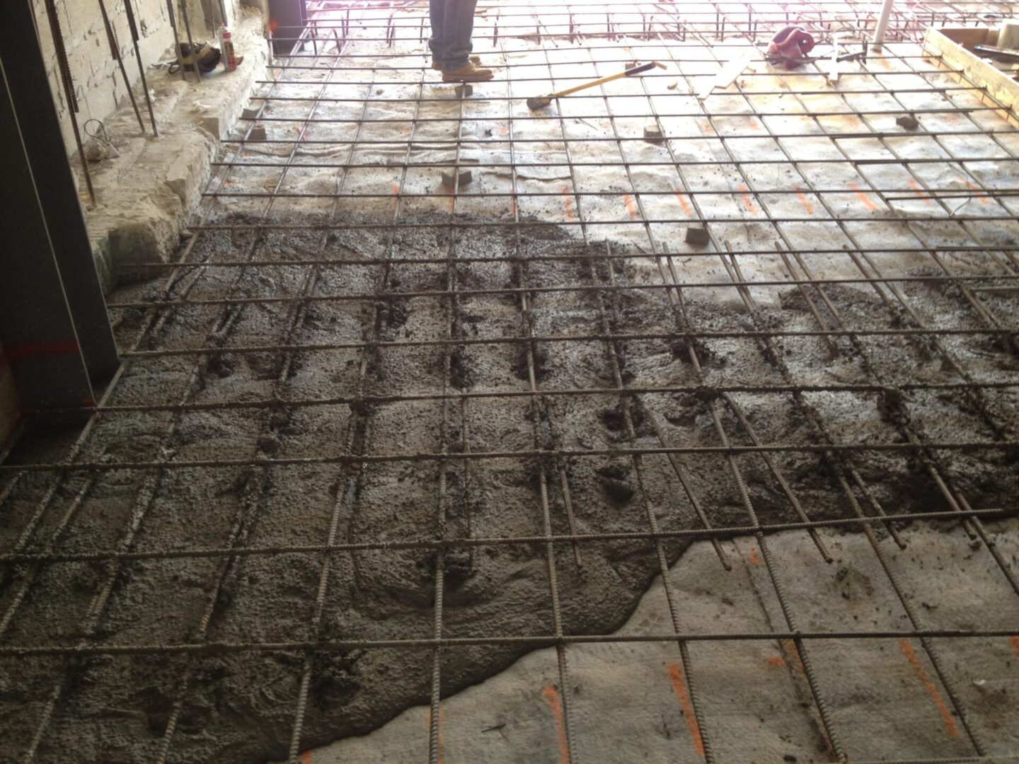 Closeup shot of the structural slab on the display
